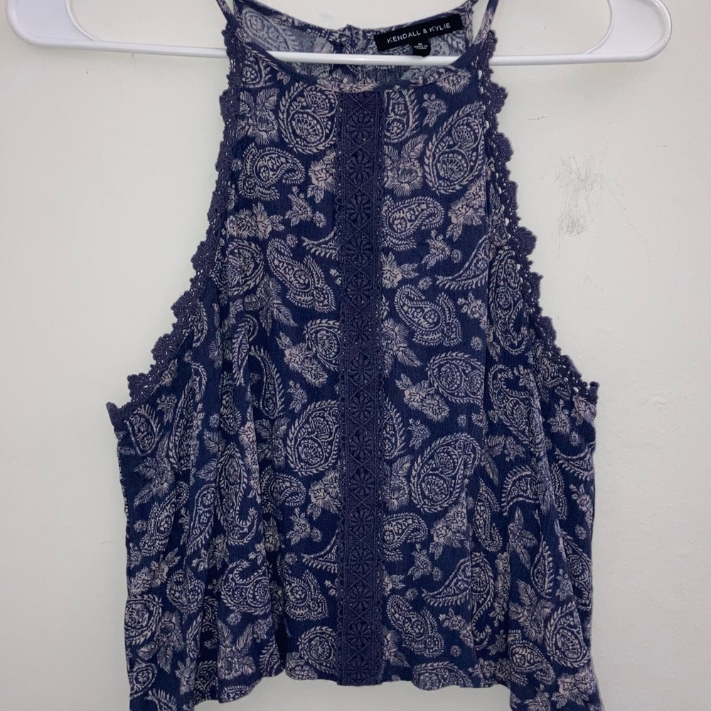 PacSun Kendall & Kylie button back flowy crop tank top